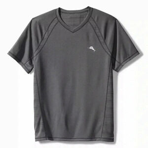 Tommy Bahama Men's SZ  M Reversible Palm Coast Flip V-Neck Short Sleeve tee